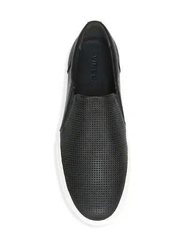 Vince Men's Fletcher Leather Slip-On Sneakers - Black | Thumbnail 5 Vince Men's Fletcher Leather Slip-On Sneakers - Black | Thumbnail 5
