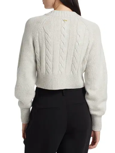 Toccin Women's Rita Wool-Cashmere Crop Cardigan - Soft Gray | Thumbnail 5 Toccin Women's Rita Wool-Cashmere Crop Cardigan - Soft Gray | Thumbnail 5