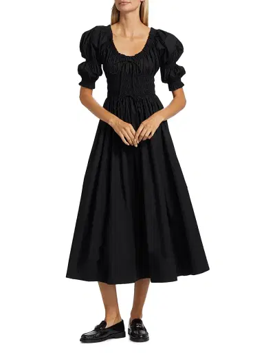 DÔEN Women's Ischia Puff-Sleeve Dress - Black - Size XS | Thumbnail 2 DÔEN Women's Ischia Puff-Sleeve Dress - Black - Size XS | Thumbnail 2