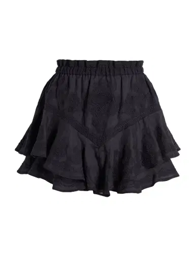 Isabel Marant Women's Elsa Embroidered Ruffled Miniskirt - Black | Thumbnail 5 Isabel Marant Women's Elsa Embroidered Ruffled Miniskirt - Black | Thumbnail 5