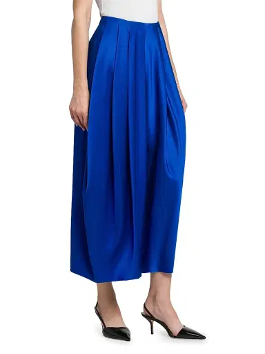 Giorgio Armani Women's Pleated Silk Satin Skirt | Thumbnail 4 Giorgio Armani Women's Pleated Silk Satin Skirt | Thumbnail 4