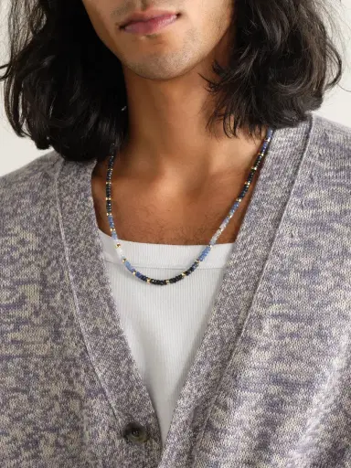 JIA JIA Gold Sapphire Beaded Necklace - Men | Thumbnail 2 JIA JIA Gold Sapphire Beaded Necklace - Men | Thumbnail 2