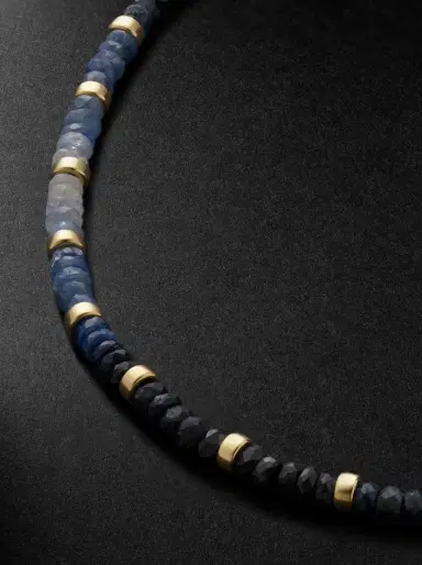 JIA JIA Gold Sapphire Beaded Necklace - Men | Thumbnail 4 JIA JIA Gold Sapphire Beaded Necklace - Men | Thumbnail 4