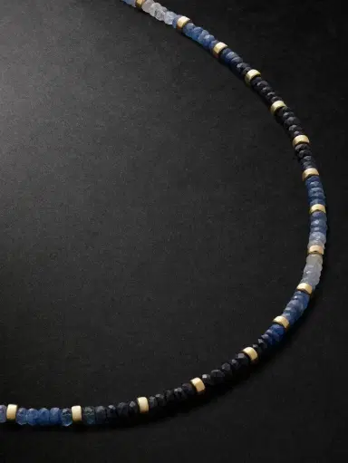 JIA JIA Gold Sapphire Beaded Necklace - Men | Thumbnail 1 JIA JIA Gold Sapphire Beaded Necklace - Men | Thumbnail 1