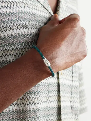 Montblanc Meisterstück 3-Ring Stainless Steel and Woven Leather Bracelet - Men | Thumbnail 2 Montblanc Meisterstück 3-Ring Stainless Steel and Woven Leather Bracelet - Men | Thumbnail 2