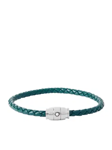 Montblanc Meisterstück 3-Ring Stainless Steel and Woven Leather Bracelet - Men | Thumbnail 1 Montblanc Meisterstück 3-Ring Stainless Steel and Woven Leather Bracelet - Men | Thumbnail 1