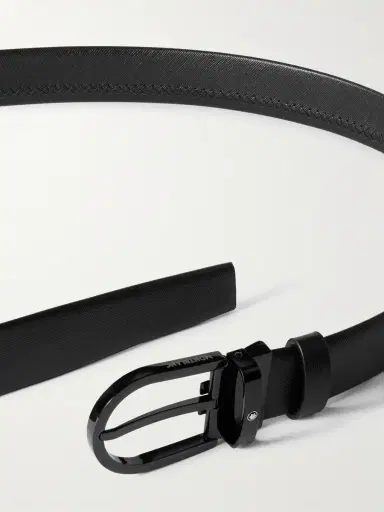 Montblanc 3.5cm Cross-Grain Leather Belt - Men | Thumbnail 2 Montblanc 3.5cm Cross-Grain Leather Belt - Men | Thumbnail 2