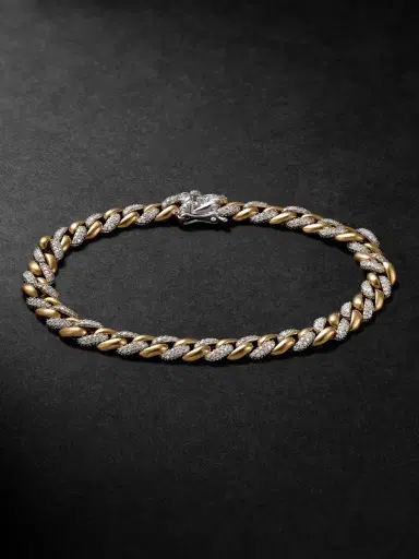 Greg Yuna 18-Karat Yellow and White Gold Diamond Chain Bracelet - Men | Thumbnail 1 Greg Yuna 18-Karat Yellow and White Gold Diamond Chain Bracelet - Men | Thumbnail 1