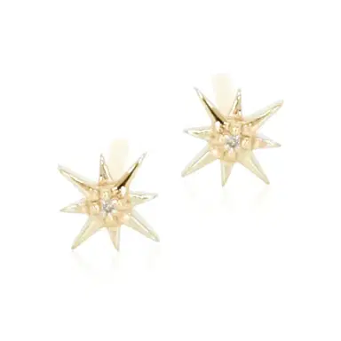 Wish Fine Jewelry 0.02ct Diamond 14K Gold North Star One side Earring | Thumbnail 2 Wish Fine Jewelry 0.02ct Diamond 14K Gold North Star One side Earring | Thumbnail 2
