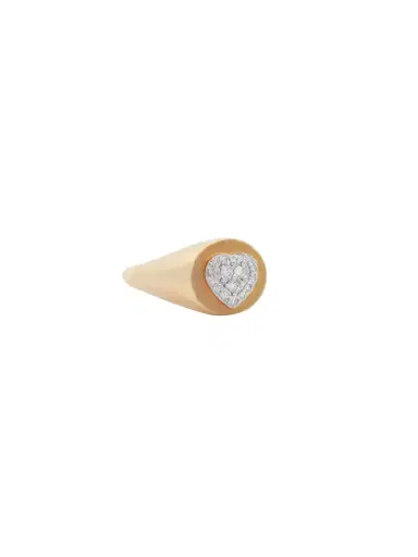 Wish Fine Jewelry 0.15ct Diamond 18K Gold Cluster Heart Signet Ring | Thumbnail 1 Wish Fine Jewelry 0.15ct Diamond 18K Gold Cluster Heart Signet Ring | Thumbnail 1