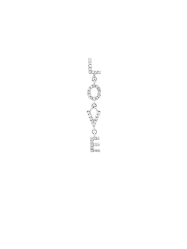 Wish Fine Jewelry 0.16ct Diamond 18K Gold Love Single Dangle Drop Earrings | Thumbnail 1 Wish Fine Jewelry 0.16ct Diamond 18K Gold Love Single Dangle Drop Earrings | Thumbnail 1