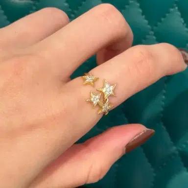 Wish Fine Jewelry 0.19ct Diamond 18K Gold Stars Ring | Thumbnail 2 Wish Fine Jewelry 0.19ct Diamond 18K Gold Stars Ring | Thumbnail 2