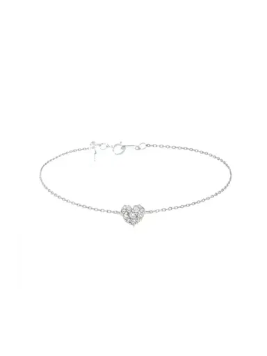 Wish Fine Jewelry 0.20ct Diamond 18K Gold Heart Chain Bracelet | Thumbnail 1 Wish Fine Jewelry 0.20ct Diamond 18K Gold Heart Chain Bracelet | Thumbnail 1