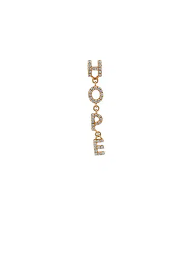 Wish Fine Jewelry 0.20ct Diamond 18K Gold Hope Single Dangle Drop Earrings | Thumbnail 2 Wish Fine Jewelry 0.20ct Diamond 18K Gold Hope Single Dangle Drop Earrings | Thumbnail 2