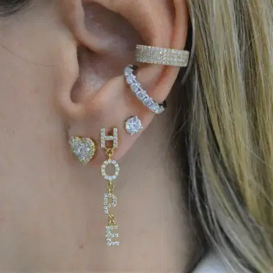 Wish Fine Jewelry 0.20ct Diamond 18K Gold Hope Single Dangle Drop Earrings | Thumbnail 3 Wish Fine Jewelry 0.20ct Diamond 18K Gold Hope Single Dangle Drop Earrings | Thumbnail 3