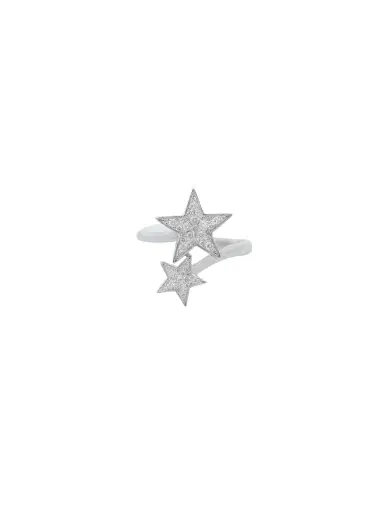 Wish Fine Jewelry 0.30ct Diamond 18K Gold Double Star Ring | Thumbnail 1 Wish Fine Jewelry 0.30ct Diamond 18K Gold Double Star Ring | Thumbnail 1