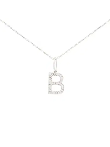 Wish Fine Jewelry 0.30ct Diamond 18K Gold Letter B Pendant | Thumbnail 1 Wish Fine Jewelry 0.30ct Diamond 18K Gold Letter B Pendant | Thumbnail 1