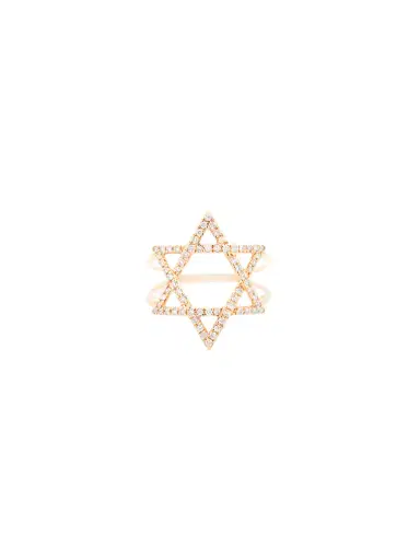 Wish Fine Jewelry 0.33ct Diamond 18K Gold Star of David Ring | Thumbnail 2 Wish Fine Jewelry 0.33ct Diamond 18K Gold Star of David Ring | Thumbnail 2