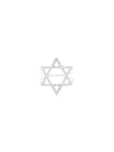 Wish Fine Jewelry 0.33ct Diamond 18K Gold Star of David Ring | Thumbnail 1 Wish Fine Jewelry 0.33ct Diamond 18K Gold Star of David Ring | Thumbnail 1