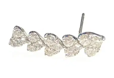 Wish Fine Jewelry 0.43ct Diamond 18K Gold Heart Shaped Ear Climber one Side Earring | Thumbnail 1 Wish Fine Jewelry 0.43ct Diamond 18K Gold Heart Shaped Ear Climber one Side Earring | Thumbnail 1
