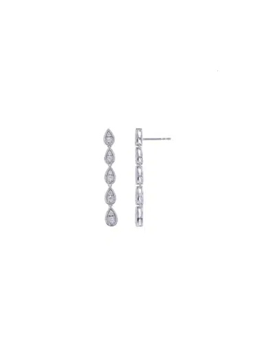 Wish Fine Jewelry 0.45ct Diamond 14K Gold Linear Earrings | Thumbnail 3 Wish Fine Jewelry 0.45ct Diamond 14K Gold Linear Earrings | Thumbnail 3
