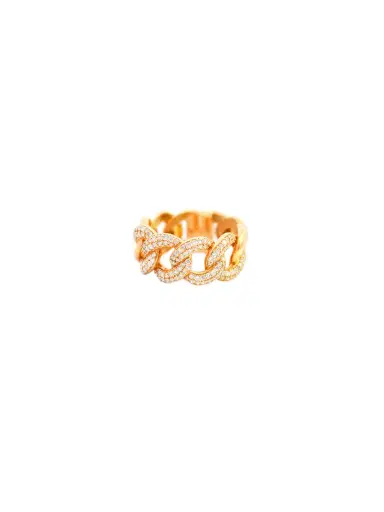 Wish Fine Jewelry 0.50ct Diamond 18K Gold Pave Cuban Chain Ring | Thumbnail 6 Wish Fine Jewelry 0.50ct Diamond 18K Gold Pave Cuban Chain Ring | Thumbnail 6