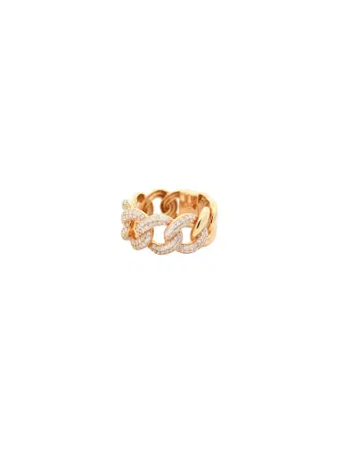 Wish Fine Jewelry 0.50ct Diamond 18K Gold Pave Cuban Chain Ring | Thumbnail 7 Wish Fine Jewelry 0.50ct Diamond 18K Gold Pave Cuban Chain Ring | Thumbnail 7