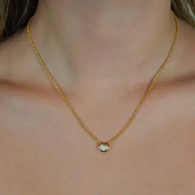 Wish Fine Jewelry 0.58ct Diamond 18K Gold Oval Bead Necklace | Thumbnail 2 Wish Fine Jewelry 0.58ct Diamond 18K Gold Oval Bead Necklace | Thumbnail 2