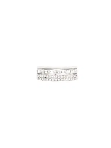 Wish Fine Jewelry 0.74ct Diamond 14K Gold Three Row Ring | Thumbnail 1 Wish Fine Jewelry 0.74ct Diamond 14K Gold Three Row Ring | Thumbnail 1