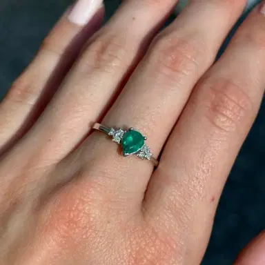 Wish Fine Jewelry 0.81ct Diamond Emerald 14K Gold Classic Ring | Thumbnail 2 Wish Fine Jewelry 0.81ct Diamond Emerald 14K Gold Classic Ring | Thumbnail 2