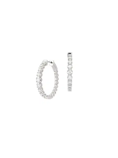 Wish Fine Jewelry 0.89ct Diamond 18K Gold Graduated Hoop Earrings | Thumbnail 1 Wish Fine Jewelry 0.89ct Diamond 18K Gold Graduated Hoop Earrings | Thumbnail 1