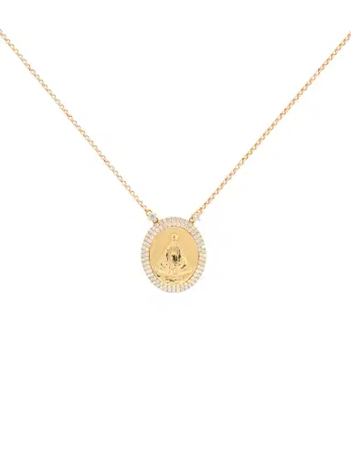 Wish Fine Jewelry 0.90ct Diamond 18K Gold Our Lady of Aparecida Pendant Necklace | Thumbnail 1 Wish Fine Jewelry 0.90ct Diamond 18K Gold Our Lady of Aparecida Pendant Necklace | Thumbnail 1