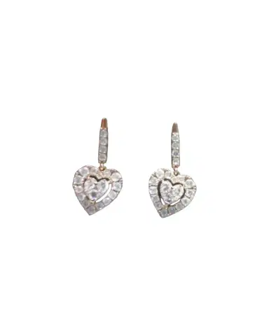 Wish Fine Jewelry 1.0ct Diamond 18K Gold Heart Dangle Earring | Thumbnail 1 Wish Fine Jewelry 1.0ct Diamond 18K Gold Heart Dangle Earring | Thumbnail 1
