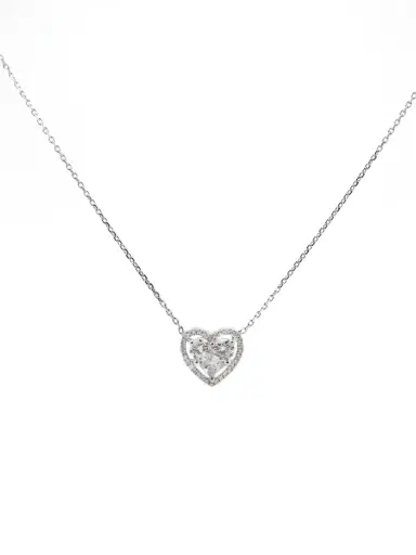 Wish Fine Jewelry 1.10ct Diamond 18K Gold Heart Pendant Chain Necklace | Thumbnail 1 Wish Fine Jewelry 1.10ct Diamond 18K Gold Heart Pendant Chain Necklace | Thumbnail 1