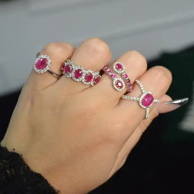 Wish Fine Jewelry 1.15ct Diamond Ruby 18K Gold Halo Ring | Thumbnail 2 Wish Fine Jewelry 1.15ct Diamond Ruby 18K Gold Halo Ring | Thumbnail 2
