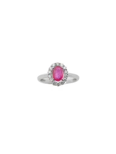 Wish Fine Jewelry 1.15ct Diamond Ruby 18K Gold Halo Ring | Thumbnail 1 Wish Fine Jewelry 1.15ct Diamond Ruby 18K Gold Halo Ring | Thumbnail 1