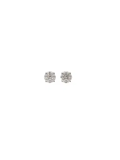 Wish Fine Jewelry 1.20ct Diamond 18K Gold Illusion Set Stud Earrings | Thumbnail 1 Wish Fine Jewelry 1.20ct Diamond 18K Gold Illusion Set Stud Earrings | Thumbnail 1