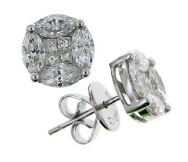 Wish Fine Jewelry 1.26ct Diamond 18K Gold Round Cluster Set Stud Earrings | Thumbnail 1 Wish Fine Jewelry 1.26ct Diamond 18K Gold Round Cluster Set Stud Earrings | Thumbnail 1