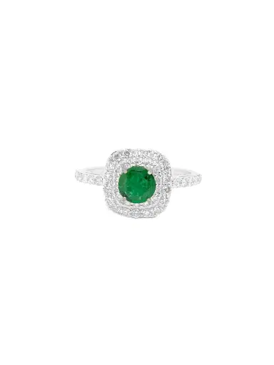 Wish Fine Jewelry 1.2ct Diamond Emerald 18K Gold Ring | Thumbnail 1 Wish Fine Jewelry 1.2ct Diamond Emerald 18K Gold Ring | Thumbnail 1
