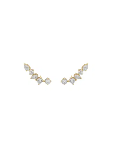 Wish Fine Jewelry 1.34ct Diamond 18K Gold Multishape Climber Earrings | Thumbnail 1 Wish Fine Jewelry 1.34ct Diamond 18K Gold Multishape Climber Earrings | Thumbnail 1