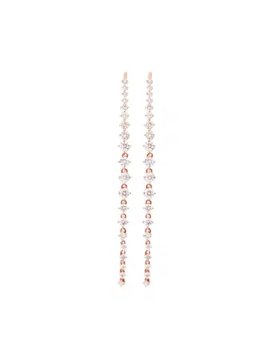 Wish Fine Jewelry 1.37ct Diamond 18K Gold Linear Cascade Climber Earrings | Thumbnail 2 Wish Fine Jewelry 1.37ct Diamond 18K Gold Linear Cascade Climber Earrings | Thumbnail 2