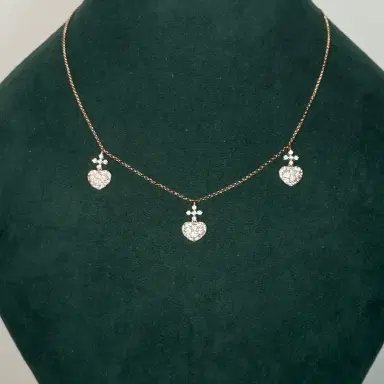 Wish Fine Jewelry 1.50ct Diamond 18K Gold Sacred Heart Stationed Necklace | Thumbnail 2 Wish Fine Jewelry 1.50ct Diamond 18K Gold Sacred Heart Stationed Necklace | Thumbnail 2