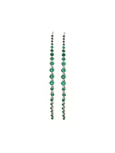 Wish Fine Jewelry 1.50ct Emerald 18K Gold Linear Cascade Earrings | Thumbnail 2 Wish Fine Jewelry 1.50ct Emerald 18K Gold Linear Cascade Earrings | Thumbnail 2
