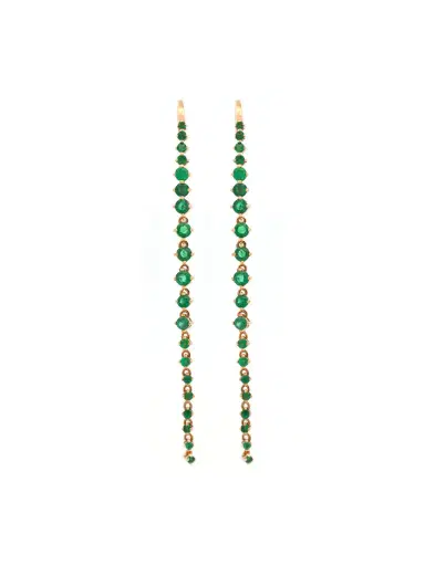 Wish Fine Jewelry 1.50ct Emerald 18K Gold Linear Cascade Earrings | Thumbnail 3 Wish Fine Jewelry 1.50ct Emerald 18K Gold Linear Cascade Earrings | Thumbnail 3