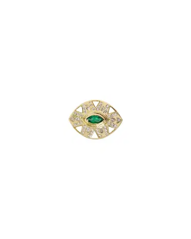 Wish Fine Jewelry 1.55ct Diamond Agate Emerald 14K Gold Ring | Thumbnail 1 Wish Fine Jewelry 1.55ct Diamond Agate Emerald 14K Gold Ring | Thumbnail 1