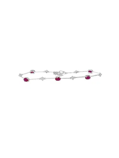 Wish Fine Jewelry 1.65ct Diamond Ruby 18K Gold Tennis Bracelet | Thumbnail 1 Wish Fine Jewelry 1.65ct Diamond Ruby 18K Gold Tennis Bracelet | Thumbnail 1