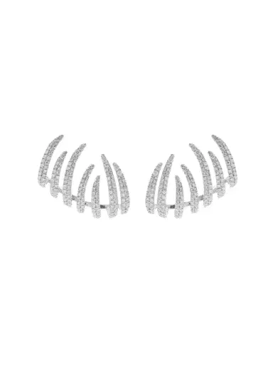Wish Fine Jewelry 1.82ct Diamond 18K Gold Fire Flames Climber Earrings | Thumbnail 2 Wish Fine Jewelry 1.82ct Diamond 18K Gold Fire Flames Climber Earrings | Thumbnail 2