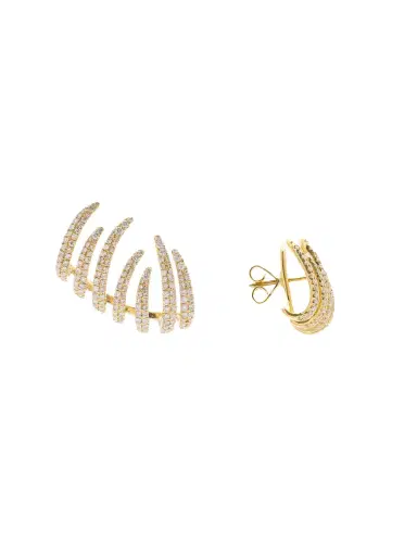 Wish Fine Jewelry 1.82ct Diamond 18K Gold Fire Flames Climber Earrings | Thumbnail 3 Wish Fine Jewelry 1.82ct Diamond 18K Gold Fire Flames Climber Earrings | Thumbnail 3