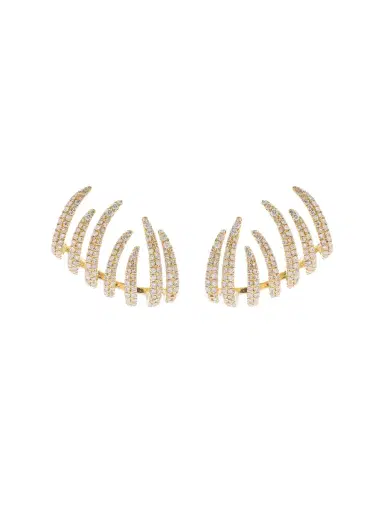 Wish Fine Jewelry 1.82ct Diamond 18K Gold Fire Flames Climber Earrings | Thumbnail 1 Wish Fine Jewelry 1.82ct Diamond 18K Gold Fire Flames Climber Earrings | Thumbnail 1