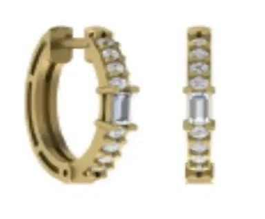 Wish Fine Jewelry 14K YELLOW GOLD DIAMOND HOOPS | Thumbnail 2 Wish Fine Jewelry 14K YELLOW GOLD DIAMOND HOOPS | Thumbnail 2